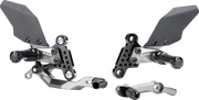 GILLES TOOLING Adjustable Rearset - Black/Chrome AS31GT3-Y15-B