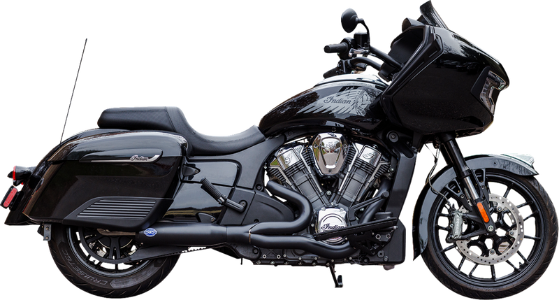 S&S CYCLE 2-into-1 Qualifier Exhaust System - Race Only - Black - Stainless Steel - Indian 2020-2023 - 550-1084 - PartsOutlet.com.au