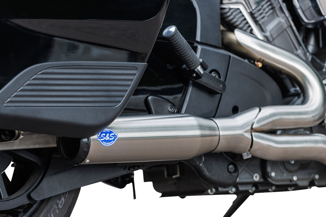 S&S CYCLE 2-into-1 Qualifier Exhaust System - Race Only - Brushed - Stainless Steel - Indian 2020-2023 - 550-1082 - PartsOutlet.com.au