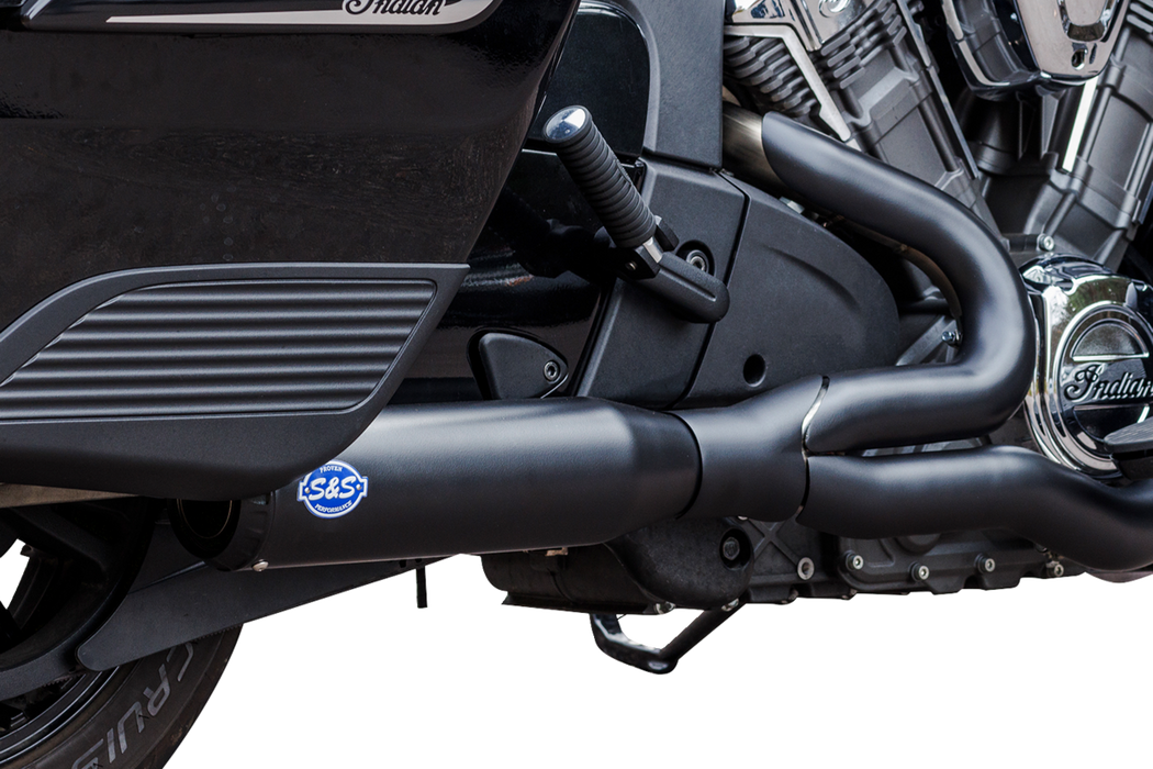 S&S CYCLE 2-into-1 Qualifier Exhaust System - Race Only - Black - Stainless Steel - Indian 2020-2023 - 550-1084 - PartsOutlet.com.au