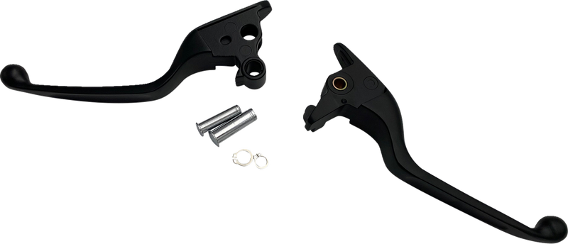 DRAG SPECIALTIES Lever Set - Narrow - Black - Softail '15-'24 - H07-0593NMB