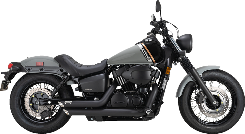 VANCE & HINES Shortshots Staggered Exhaust System - Black - Honda VT750C '10-'25 - 48319