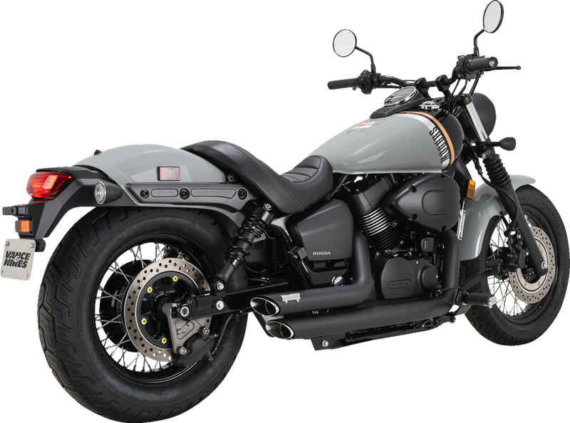 VANCE & HINES Shortshots Staggered Exhaust System - Black - Honda VT750C '10-'25 - 48319