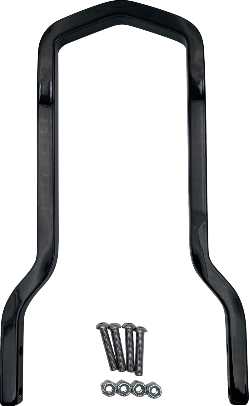 DRAG SPECIALTIES Square Sissy Bar - Short - Black - 7.5" W - XL '04-'20 - X08-0041GBS