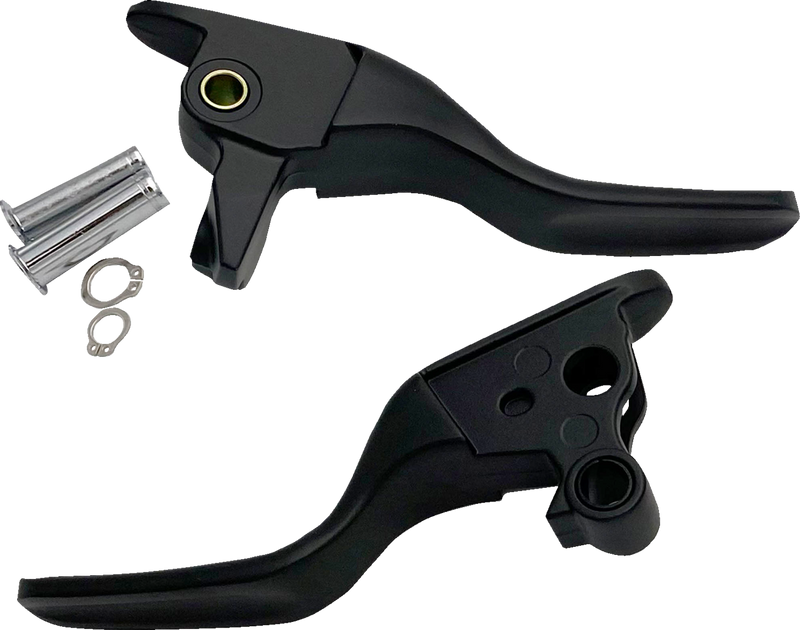 DRAG SPECIALTIES Lever Set - Short - Black - FL '08-'13 - H07-0585SMB