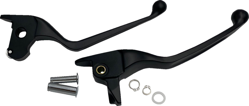DRAG SPECIALTIES Lever Set - Narrow - Black - FL '14-'16 - H07-0591NMB