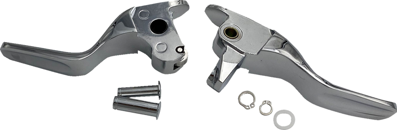 DRAG SPECIALTIES Lever Set - Short - Chrome - FL '14-'16 - H07-0591S