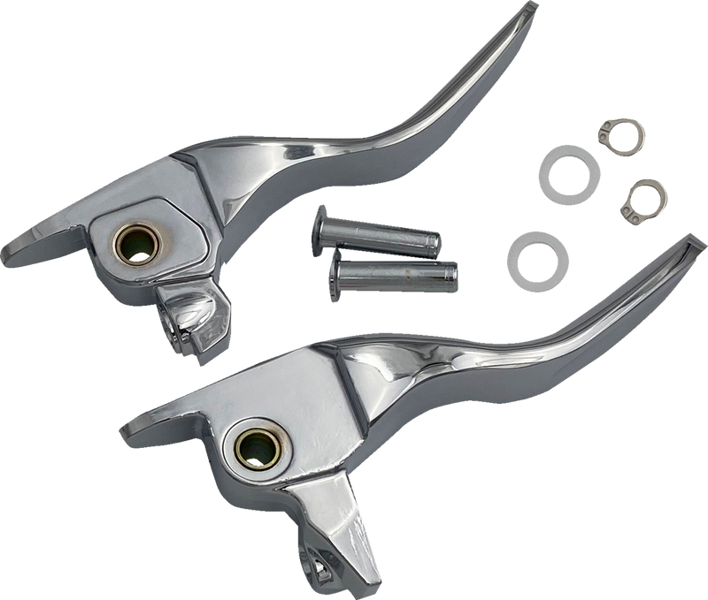 DRAG SPECIALTIES Lever Set - Short - Chrome - FL '17-'20 - H07-0595S