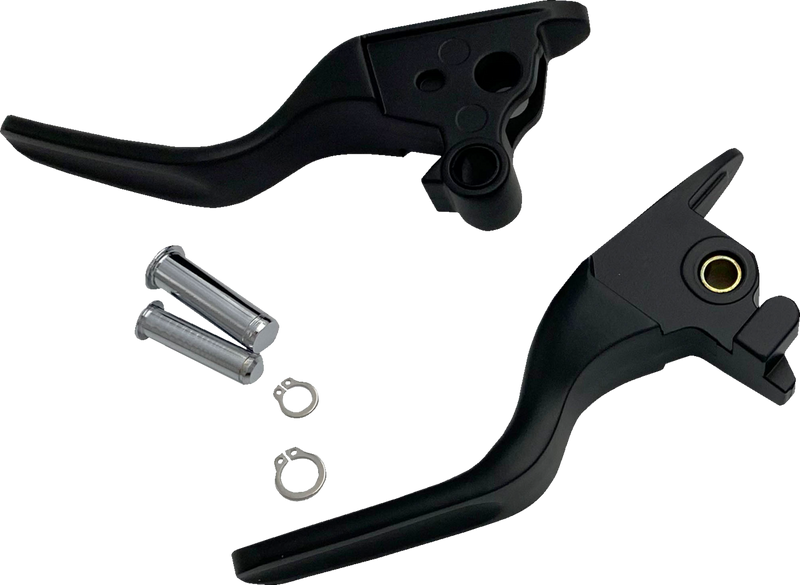 DRAG SPECIALTIES Lever Set - Short - Black - Softail '18-'24 - H07-0593SMB