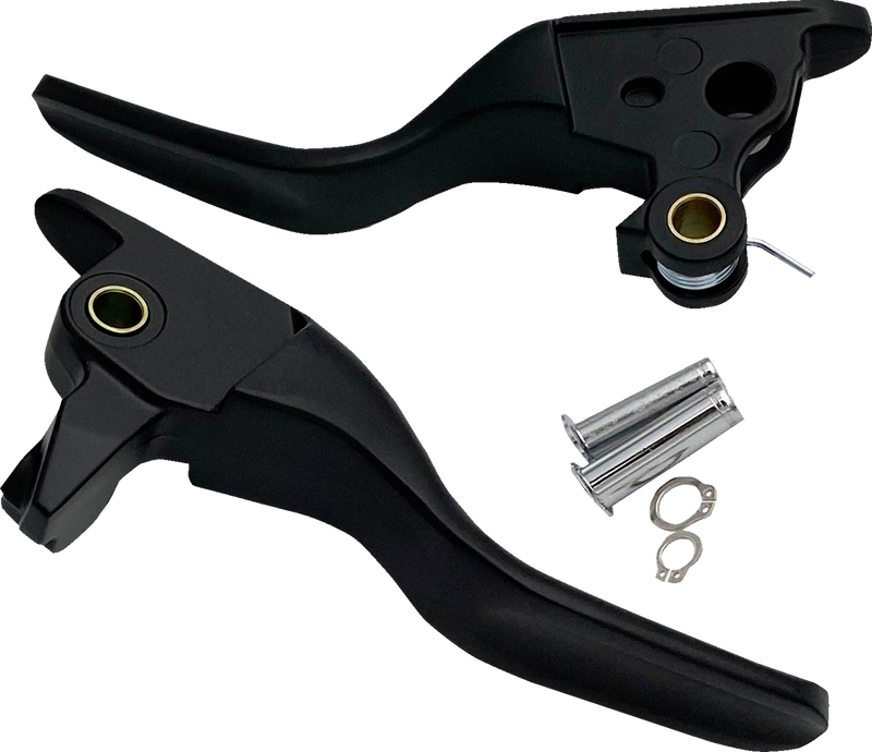 DRAG SPECIALTIES Lever Set - Short - Black - FL '21-'24 - H07-0730SMB - PartsOutlet.com.au