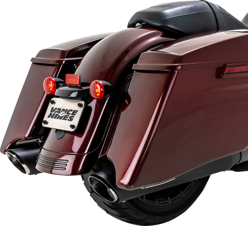 VANCE & HINES Twin Slash Slip-On Muffler - Black - FL '17-'25 - 46672
