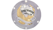 DRAG SPECIALTIES 6-Hole - Gold - Live to Ride Derby Cover - XL '04-'22 - 33-0067CGA - PartsOutlet.com.au