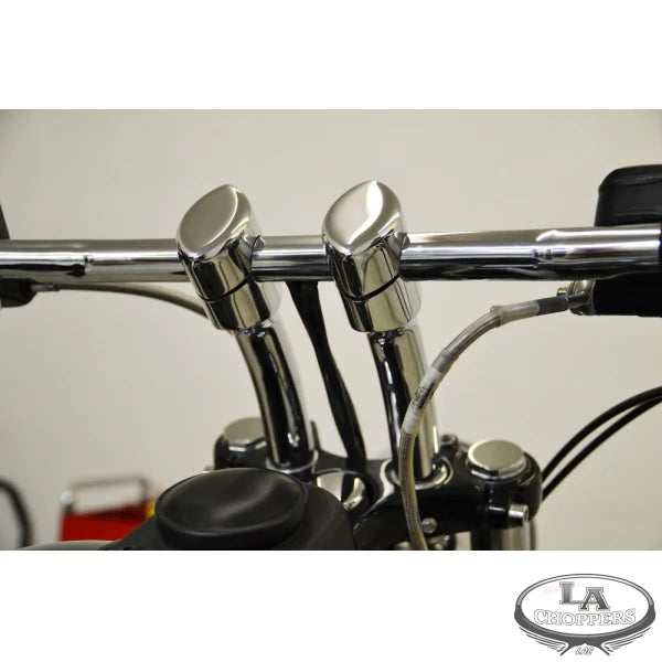 LA CHOPPERS RISERS SMOOTH FOR 1" HANDLEBARS 5.5" CURVED RISE CHROME UNIVERSAL - LA-7402-05