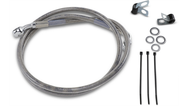 DRAG SPECIALTIES Brake Line - Front - +2" - '88-'03 Stainless Steel - 640113-2