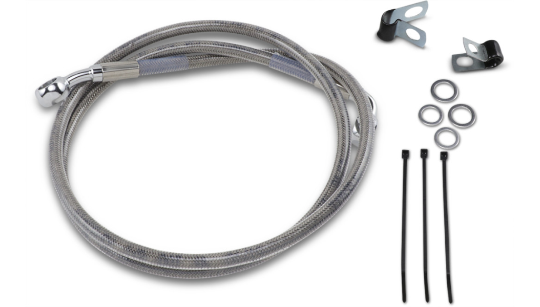 DRAG SPECIALTIES Brake Line - Front - +2" - '88-'03 Stainless Steel 640113-2