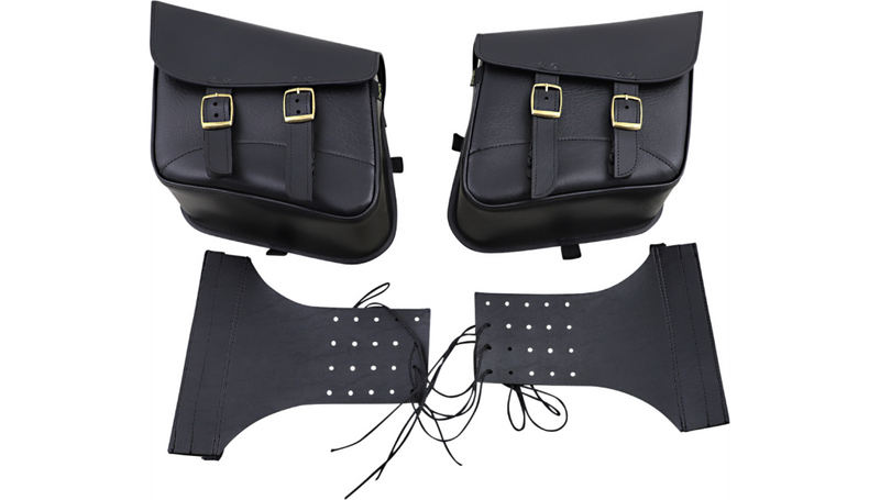 WILLIE & MAX LUGGAGE Brass Monkey Saddlebags - Slant - Brass - Small - 59588-08