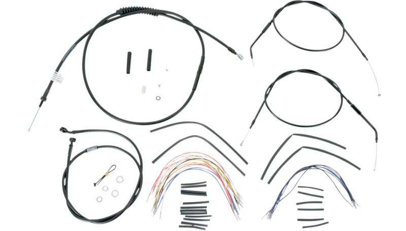 BURLY BRAND Control Kit - 12" Ape Hanger Handlebars - Harley-Davidson '96-'03 - B30-1006