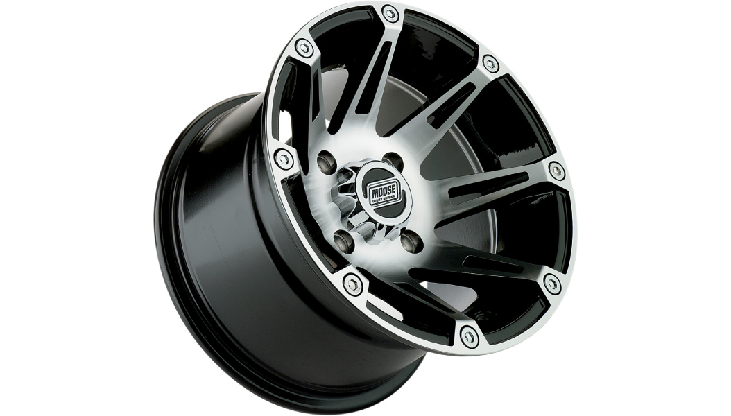 MOOSE UTILITY Wheel - 387X - Front - Machined Black - 12x7 - 4/136 - 4+3 - 387MO127136BW4