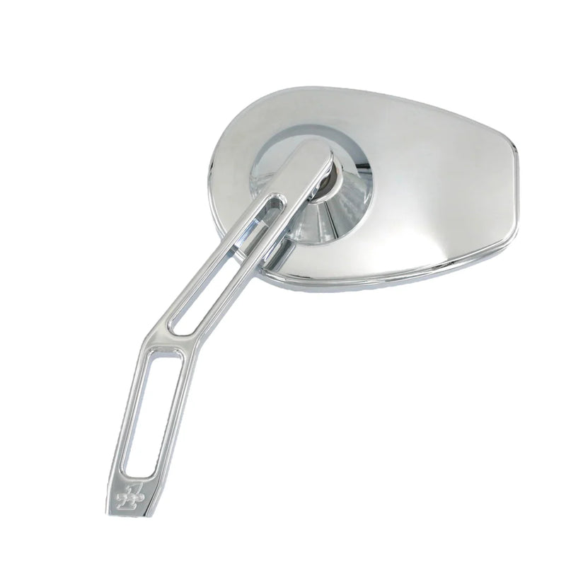 PRO-ONE PERF.MFG. Mirror - Micro w/V2 Cut-Out Stem - Oval - Chrome - Left - 102100