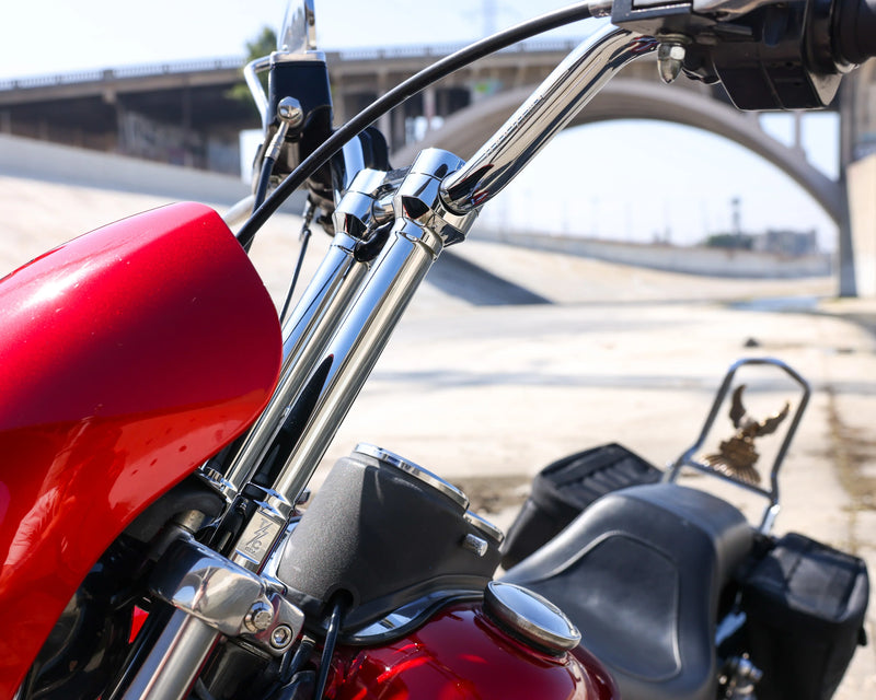 THRASHIN SUPPLY Risers - Hole Shot - 8" - Chrome - Harley-Davidson '73-'25 - TSC-8100-3