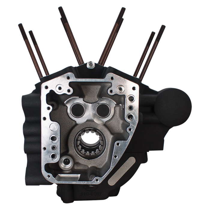 S&S CYCLE Super Stock® T2 Crankcases for 2007-'16 HD® FL Big Twin Engines with Stock Bore, Stock Bolt Pattern - Wrinkle Black 310-0367A - PartsOutlet.com.au