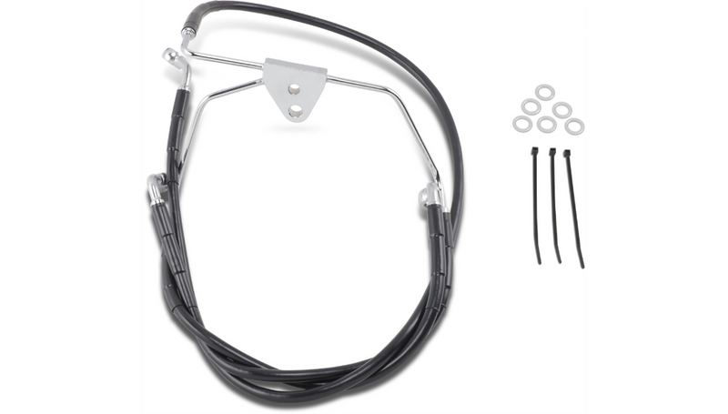 DRAG SPECIALTIES Brake Line - Front - Black - +10" - FLH '96-'07 - 660411-10BLK