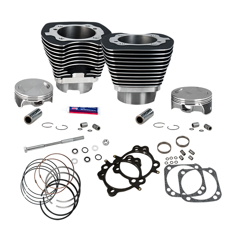 S&S CYCLE 124" Standard Compression 4-1/8" Big Bore Kit for '07-'16 Big Twins - Wrinkle Black Finish - 910-0338