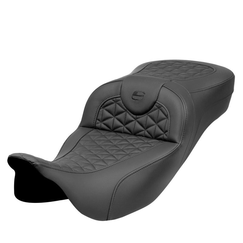 SADDLEMEN RoadSofa Tri Gripper Seat - Extended Reach - w/o Backrest - FLH/FLT '08-'25 - 808-07B-21100