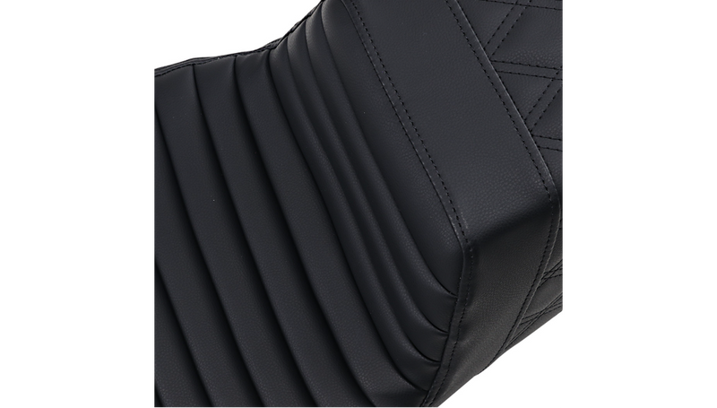 SADDLEMEN Step Up Seat - Driver Tuck n Roll/Passenger Lattice Stitched - Black - FL '08-'23 HD Touring - Street/ Road/ Electra - 808-07B-176 - PartsOutlet.com.au