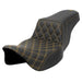 SADDLEMEN Step-Up Seat - Front Lattice Stitch - Gold Stitch - FLH/FLT '08-'23 A808-07B-172GOL - PartsOutlet.com.au