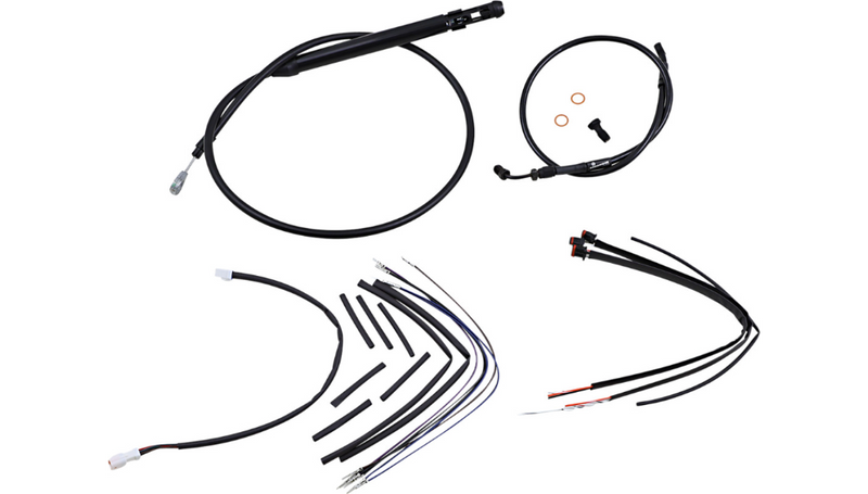BURLY BRAND Cable Kit - Jail Bar - 14" Handlebars - Softail '18-'24 - Black Vinyl B30-1253