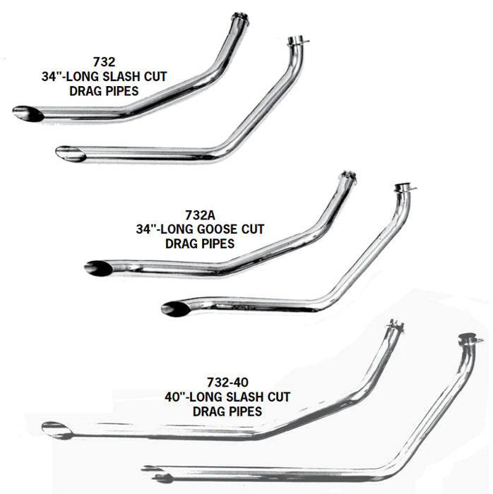 PAUGHCO 40" Slashcut Exhaust - '82-'83 FXR - 732-40