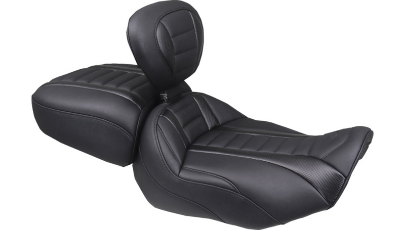 MUSTANG Deluxe Passenger Seat - Wide - Black Stitch - FLT/FLH '23-'25 - 88420
