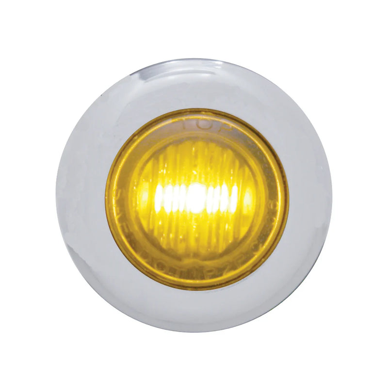 PRO-ONE PERF.MFG. Mini Marker Light - Dual Function - Amber LED - Clear Lens - 402220