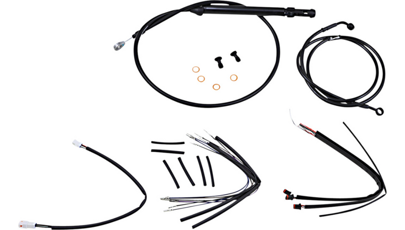 BURLY BRAND Control Kit - 14" Gorilla Handlebars - Black - Softail '18-'21 - B30-1246