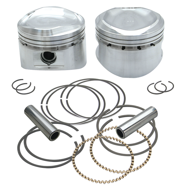 S&S CYCLE 89" Low Compression Stroker Pistons For '84-'99 HD® Big Twins W/ Super Stock Heads - 3.5" - +.010 - 92-2047