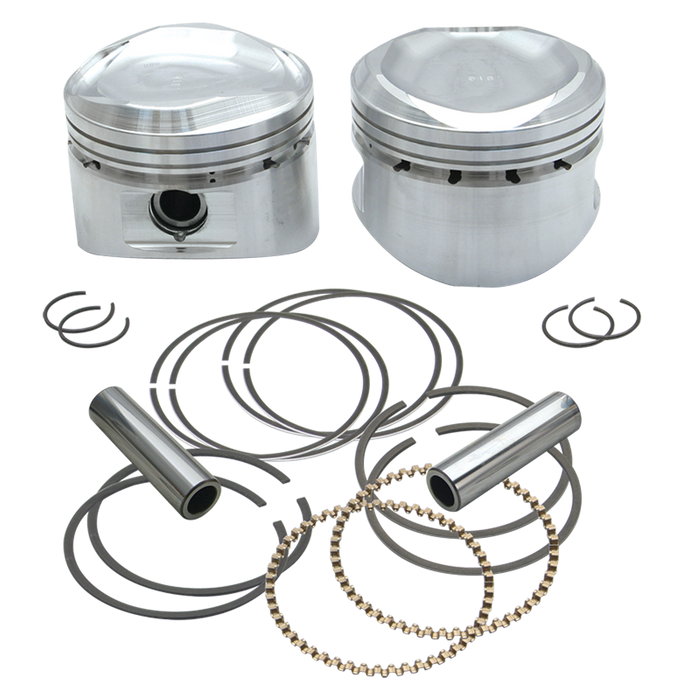 S&S CYCLE 89" Low Compression Stroker Pistons For 1984-'99 HD® Big Twins W/ Super Stock Heads - 3.5" - +.010 92-2047