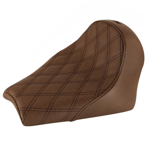 SADDLEMEN Renegade Solo Seat - Indian Scout Bobber '18-'23 - Lattice Stitched - Brown I18-33-002BLS - PartsOutlet.com.au