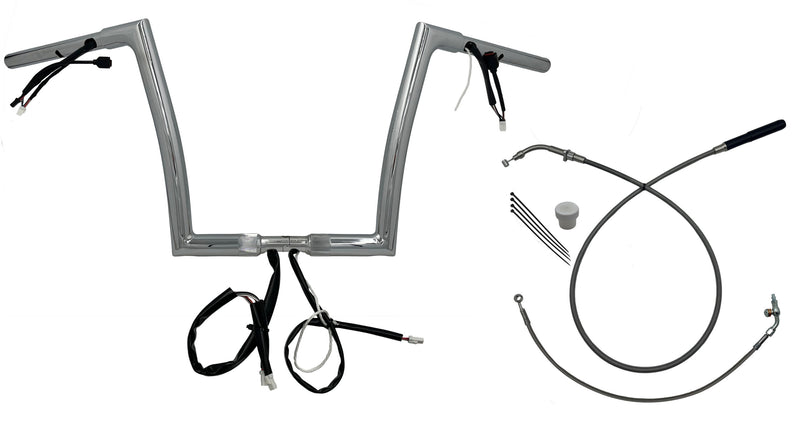 FAT BAGGERS INC. 1-1/4" EZ Install Flat Top Handlebar - 12" - Chrome - FLTR '23-'25 - 749912
