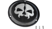 DRAG SPECIALTIES Split Skull Derby Cover - Harley-Davidson 1970-1999 - Black - 3-Hole 78045B - PartsOutlet.com.au