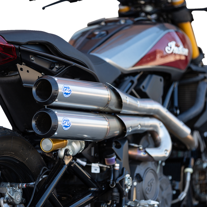 S&S CYCLE 2-into-2 Grand National Exhaust System - Race Only - Stainless Steel - Indian 2019-2022 - 550-0949