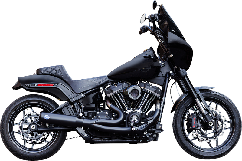 S&S CYCLE 2-into-1 Qualifier Exhaust System - Race - Black - '18-'23 Softail - 550-1106 - PartsOutlet.com.au