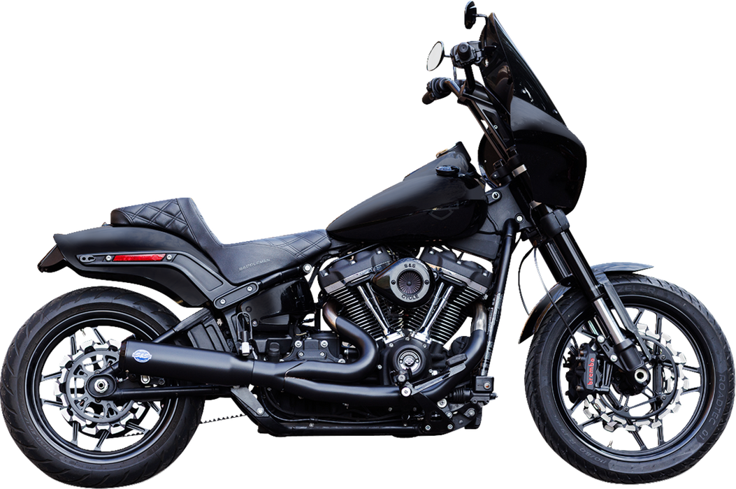 S&S CYCLE 2-into-1 Qualifier Exhaust System - Race - Black - '18-'23 Softail - 550-1106 - PartsOutlet.com.au