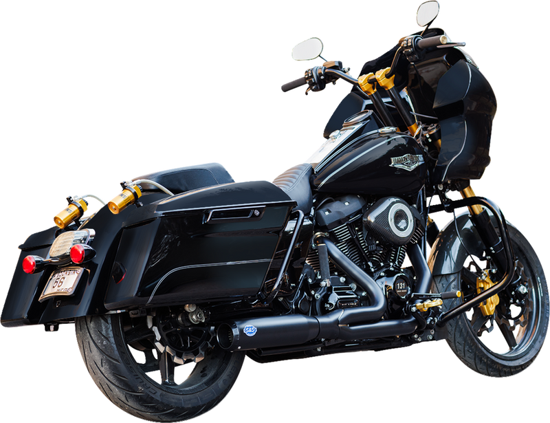 S&S CYCLE 2-into-1 Qualifier Exhaust System - Race - Black - '17-'23 FL - 550-1109 - PartsOutlet.com.au