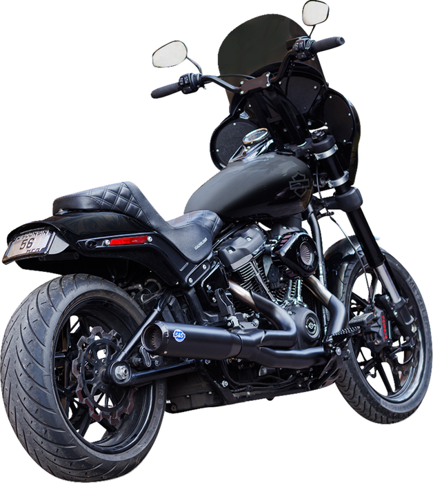 S&S CYCLE 2-into-1 Qualifier Exhaust System - Race - Black - '18-'23 Softail - 550-1106 - PartsOutlet.com.au