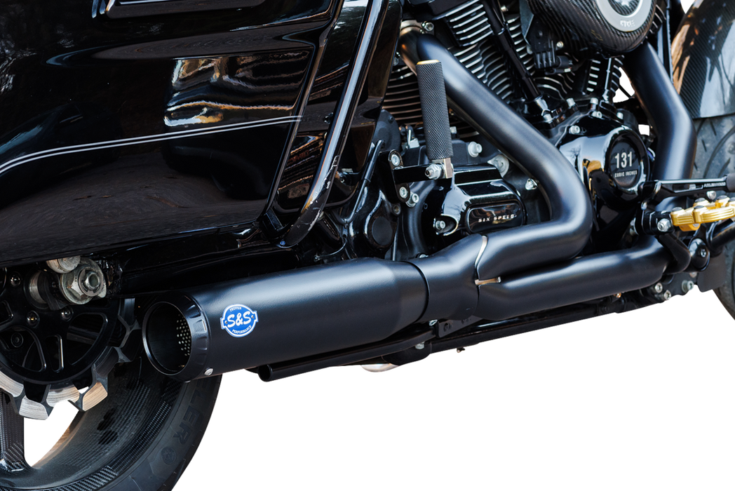 S&S CYCLE 2-into-1 Qualifier Exhaust System - Race - Black - '17-'23 FL - 550-1109 - PartsOutlet.com.au