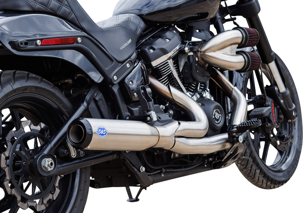 S&S CYCLE 2-into-1 Qualifier Exhaust System - Race - Silver - '18-'23 Softail - 550-1105 - PartsOutlet.com.au