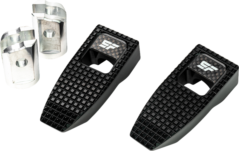 SLYFOX Speed Pegs - Black Anodized - Front SF-903-01-1