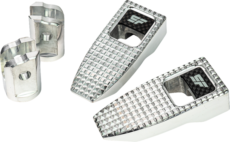 SLYFOX Speed Pegs - Silver Polished - Front SF-903-01-2