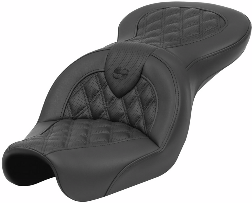 SADDLEMEN Roadsofa Seat - Lattice Stitch - without Backrest - FXD '04-'05 - 804-04-182 - PartsOutlet.com.au